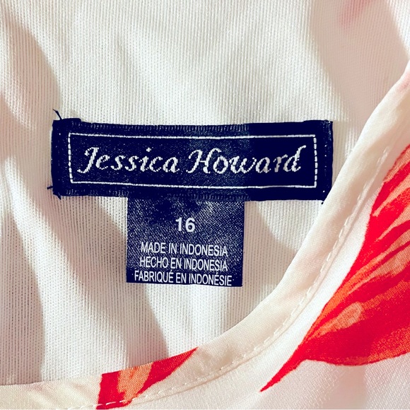 Beautiful Jessica Howard Size 16 Off White Floral Knee Length Dress! - Picture 4 of 4